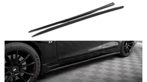 Lip Spoiler Infiniti Q50 S I Side Skirts v.1 Gloss Black