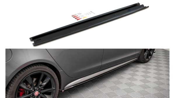 Lip Spoiler Jaguar XF R-Sport II Side Skirts Gloss Black