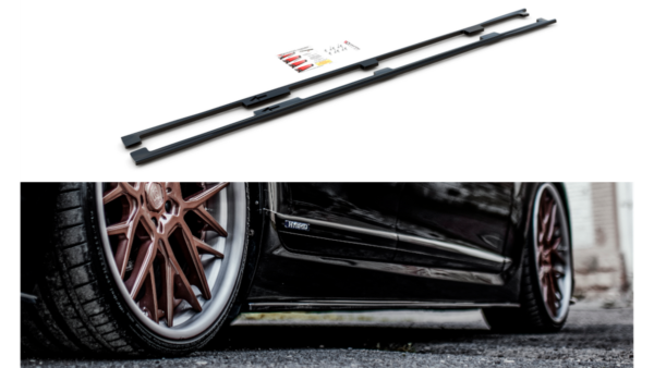 Lip Spoiler Lexus LS Long IV Facelift Side Skirts Gloss Black
