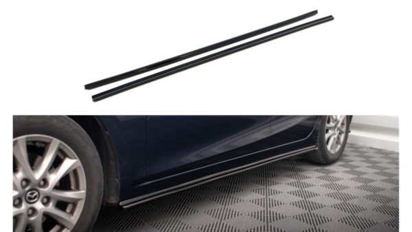 Lip Spoiler Mazda 3 III Facelift Side Skirts Gloss Black