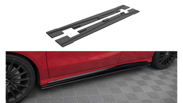 Lip Spoiler Mercedes-Benz A W176 Facelift Side Skirts Street Pro Black-Red