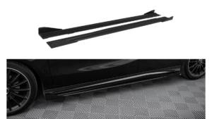 Lip Spoiler Mercedes-Benz A W176 Facelift Side Skirts Street Pro Black-Red + Gloss Flaps