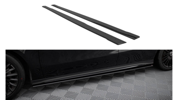 Lip Spoiler Mercedes-Benz A W177 A35 Facelift Side Skirts Street Pro Black-Red