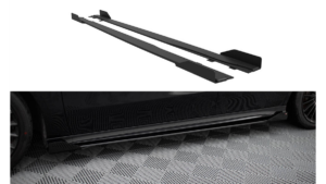 Lip Spoiler Mercedes-Benz A W177 A35 Facelift Side Skirts Street Pro Black-Red + Gloss Flaps