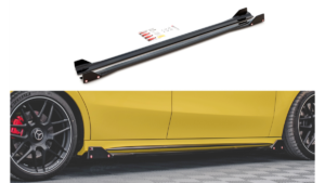 Lip Spoiler Mercedes-Benz A W177 A45S Side Skirts v.2 Gloss Black + Flaps