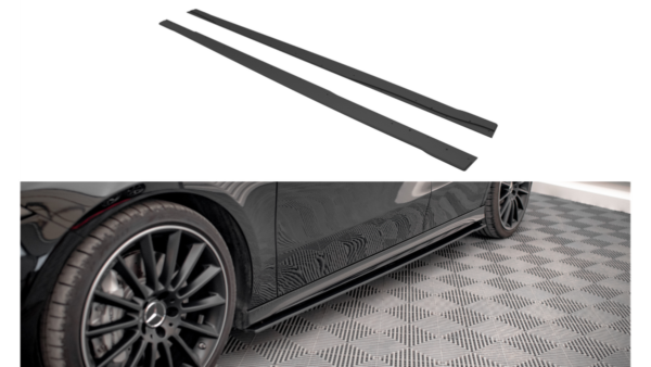 Lip Spoiler Mercedes-Benz A35 AMG Aero Pack W177 Side Skirts Street Pro Black-Red