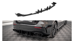 Lip Spoiler Mercedes-Benz A35 AMG Aero Pack W177 Rear Valance Black-Red + Gloss Flaps