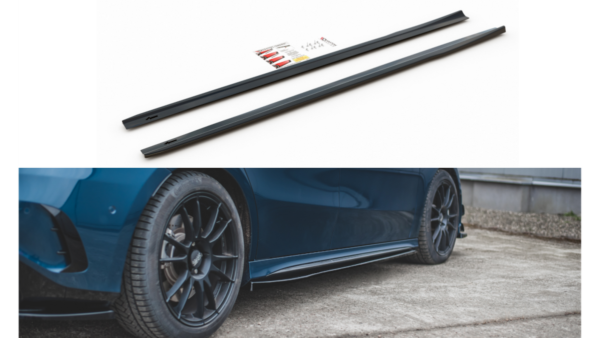Lip Spoiler Mercedes-Benz A35 AMG W177 Side Skirts v.1 Gloss Black