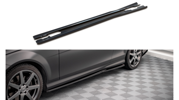 Lip Spoiler Mercedes-Benz C C204 W204 Facelift S204 Facelift Side Skirts Gloss Black