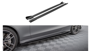 Lip Spoiler Mercedes-Benz C C205 C43 Facelift Side Skirts Street Pro Black-Red + Gloss Flaps