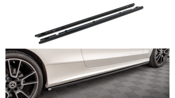 Lip Spoiler Mercedes-Benz C C205 Facelift Side Skirts Gloss Black