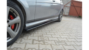 Lip Spoiler Mercedes-Benz C W204 S204 Side Skirts Gloss Black