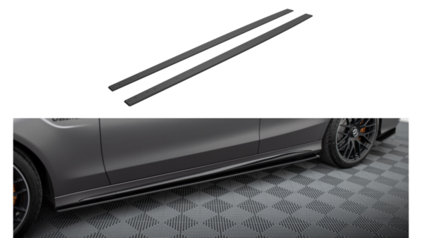 Lip Spoiler Mercedes-Benz C W205 C63 Facelift Side Skirts Street Pro Black-Red