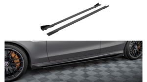 Lip Spoiler Mercedes-Benz C W205 C63 Facelift Side Skirts Street Pro Black-Red + Gloss Flaps