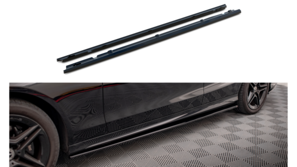 Lip Spoiler Mercedes-Benz C43 C W205 Facelift Side Skirts Gloss Black