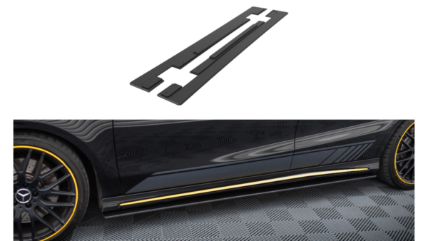 Lip Spoiler Mercedes-Benz CLA 45 C117 Facelift Side Skirts Street Pro Black