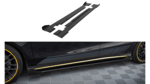 Lip Spoiler Mercedes-Benz CLA 45 C117 Facelift Side Skirts Street Pro Black-Red + Gloss Flaps