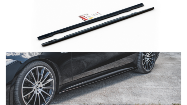 Lip Spoiler Mercedes-Benz CLS 53AMG C257 Side Skirts Gloss Black