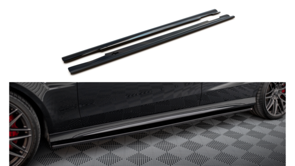 Lip Spoiler Mercedes-Benz E63 AMG W212 Facelift Side Skirts Gloss Black
