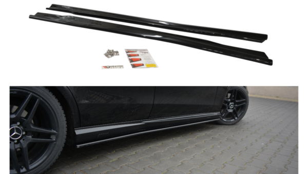 Lip Spoiler Mercedes-Benz E63 AMG W212 Side Skirts Gloss Black