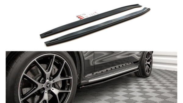 Lip Spoiler Mercedes-Benz GLC C253 Side Skirts v.1 Gloss Black