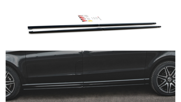Lip Spoiler Mercedes-Benz V Long W447 Facelift Side Skirts Gloss Black