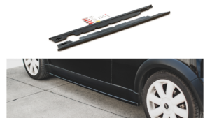 Lip Spoiler Mini Cooper One R50 Side Skirts Gloss Black
