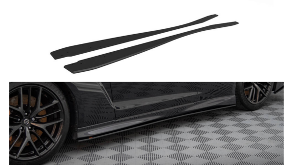Lip Spoiler Nissan GTR R35 Facelift Side Skirts Street Pro Black