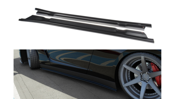 Lip Spoiler Nissan GTR R35 Side Skirts Gloss Black