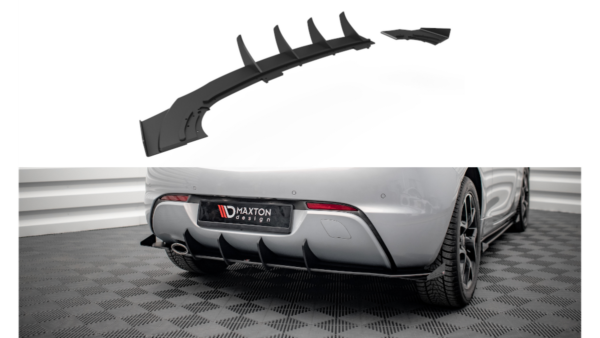 Lip Spoiler Opel Astra GTC OPC-Line J Rear Valance Black + Gloss Flaps