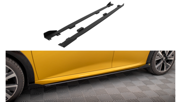 Lip Spoiler Peugeot 208 GT II Side Skirts Street Pro Black-Red + Gloss Flaps