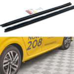 Lip Spoiler Peugeot 208 II Side Skirts Gloss Black