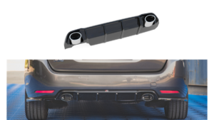 Lip Spoiler Peugeot 308 SW II Facelift Rear Valance + Exhaust Ends Imitation Gloss Black