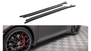 Lip Spoiler Porsche 911 Carrera 4S 992 Side Skirts Gloss Black