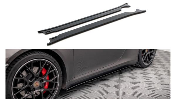 Lip Spoiler Porsche 911 Carrera 4S 992 Side Skirts Gloss Black