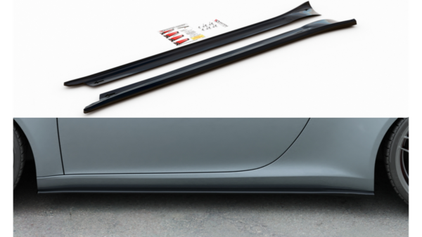 Lip Spoiler Porsche 911 Carrera 991 Side Skirts Gloss Black
