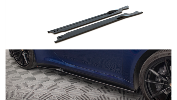 Lip Spoiler Porsche 911 Carrera Aero Carrera GTS 992 Side Skirts v.1 Gloss Black