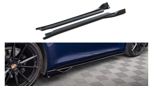 Lip Spoiler Porsche 911 Carrera Aero Carrera GTS 992 Side Skirts v.2 Gloss Black