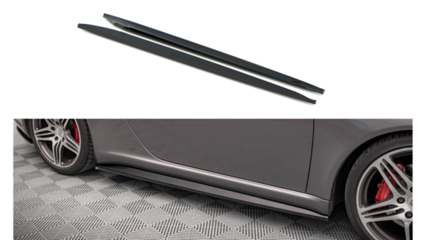 Lip Spoiler Porsche 911 Carrera Carrera GTS 997 Facelift Side Skirts Gloss Black