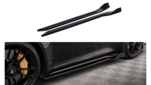 Lip Spoiler Porsche 911 Turbo S 992 Side Skirts Gloss Black
