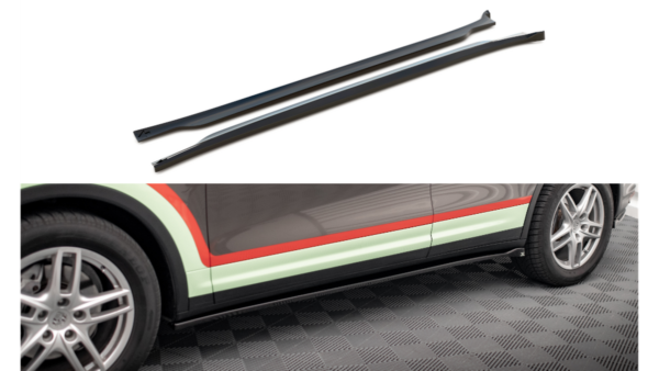 Lip Spoiler Porsche Cayenne II Side Skirts Gloss Black