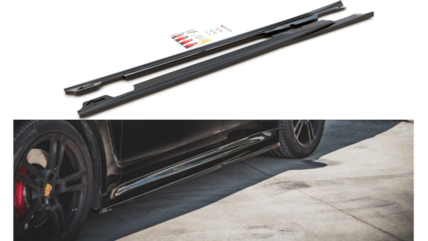 Lip Spoiler Porsche Panamera Turbo 970 Facelift Side Skirts v.1 Gloss Black
