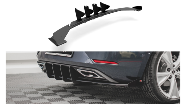 Lip Spoiler Seat Leon FR IV Rear Valance + Flaps Black Racing Durability
