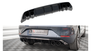 Lip Spoiler Seat Leon FR IV Rear Valance + Exhaust Ends Imitation Black