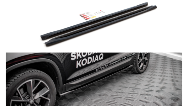Lip Spoiler Skoda Kodiaq I Facelift Side Skirts Gloss Black