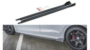 Lip Spoiler Skoda Octavia IV RS Side Skirts v.2 Gloss Black + Flaps