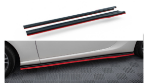 Lip Spoiler Subaru BRZ Toyota GT86 Facelift Side Skirts v.2 Gloss Black + Red