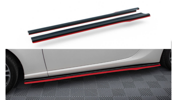 Lip Spoiler Subaru BRZ Toyota GT86 Facelift Side Skirts v.2 Gloss Black + Red
