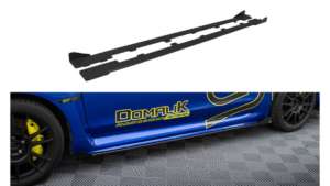 Lip Spoiler Subaru WRX STI Side Skirts Street Pro Black-Red + Gloss Flaps