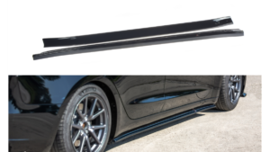 Lip Spoiler Tesla Model 3 Side Skirts Gloss Black